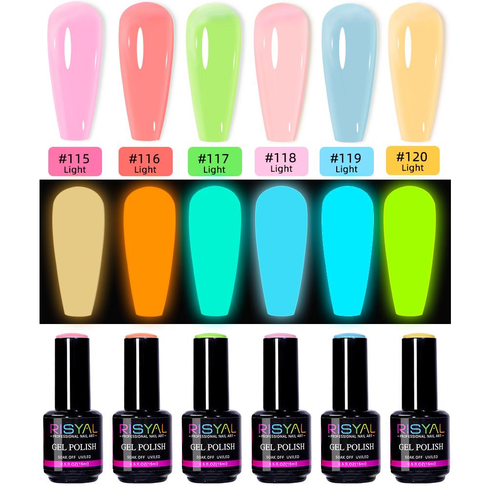Nail Art Luminous Nail Polish Glue Nail Polish Color Glue 15ml Nail Glue Cross-border Phototherapy Glue