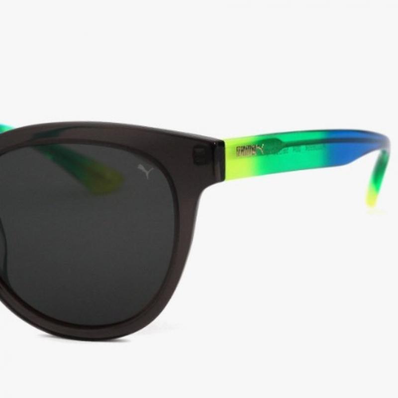 Puma Pu0089sk 004 Round Horn Rimmed Over Asian Fit Sunglasses