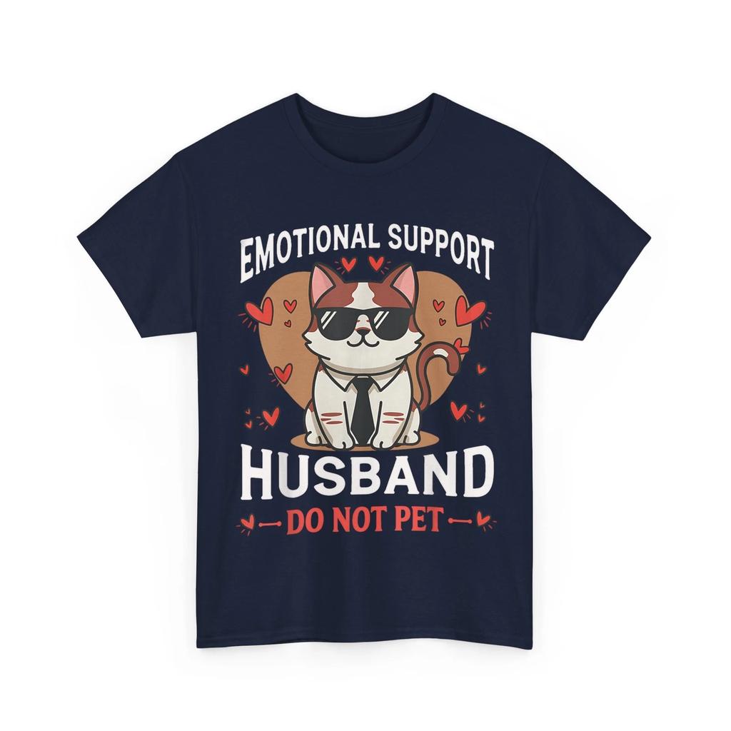 Cat Emotional Support Husband Do Not Pet Funny Men T shirt