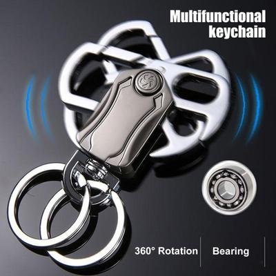 Portachiavi multifunzionale resistente, portachiavi con moschettone, apribottiglie, portatile, leggero, Fidget Spinner