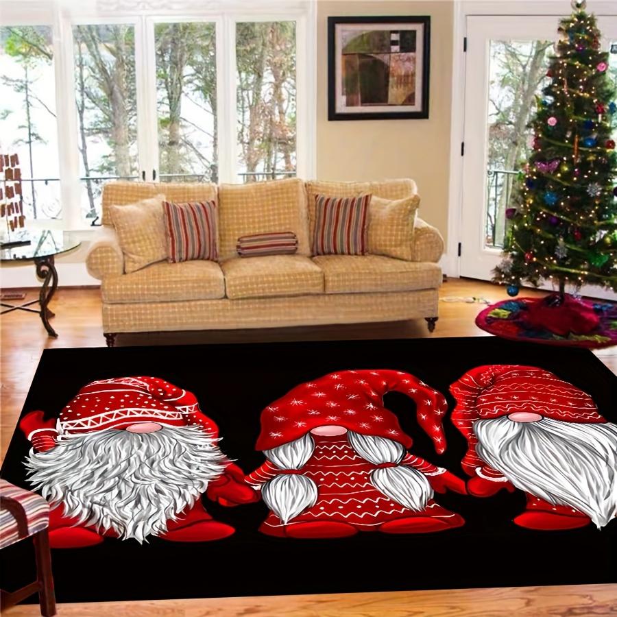 1pc Christmas Slogan Decorative Floor Mat Area Rug Doormat Non-Slip Easy-Clean Rug for Entryway Patio Holiday Home Decor Gift