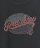 Emelbi Vintage Washed Graphic Short Sleeve T-Shirt Bos (D.Charcoal Grey)