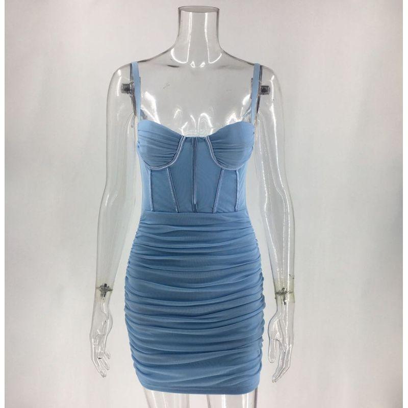 

Сексуальное облегающее мини-платье-сетка Light blue S