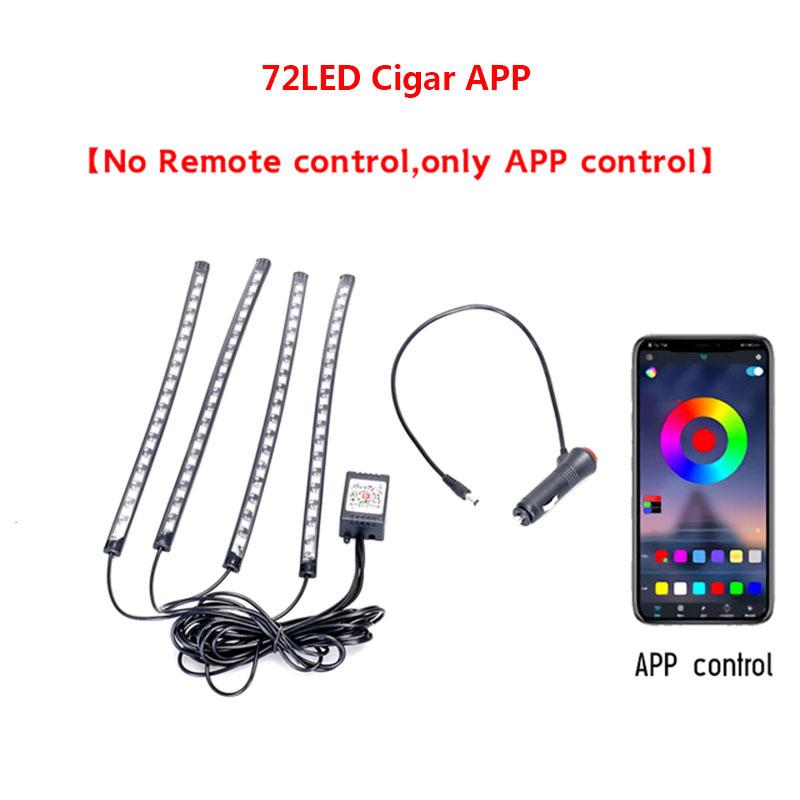 LED-Auto-Fuß-Umgebungslicht mit USB-Neon-Stimmungsbeleuchtung, Hintergrundbeleuchtung, Musiksteuerung, App, RGB, dekorative Atmosphäre im Auto-Innenraum