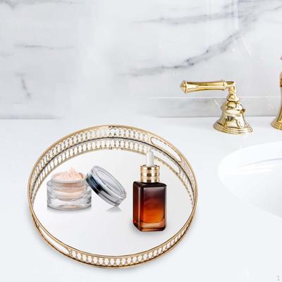 Organizador de maquiagem, bandeja de espelho, vidro cosmético, ferro, penteadeira moderna, perfume para decoração de casa