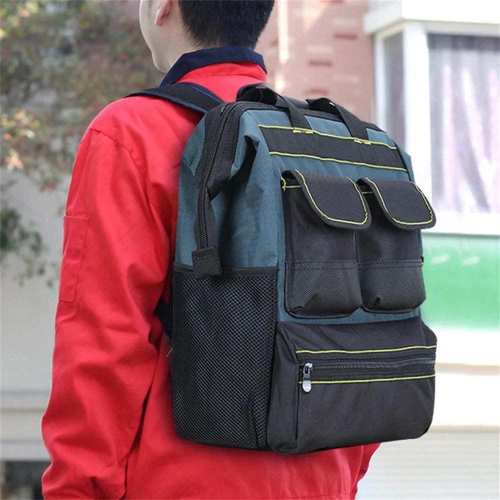 Shoulder Tool Backpack Canvas Electrician Tool Bag Large Capacity Multifunctional Durable Repair Backpack Packaging Tool Bag