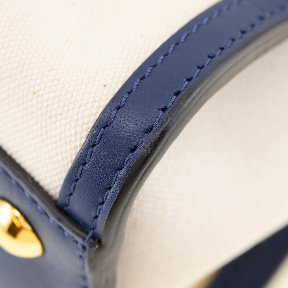 Fendi Peekaboo Handbag 8BN290 2WAYShoulder White / Navy canvas/Calfskin Women Used