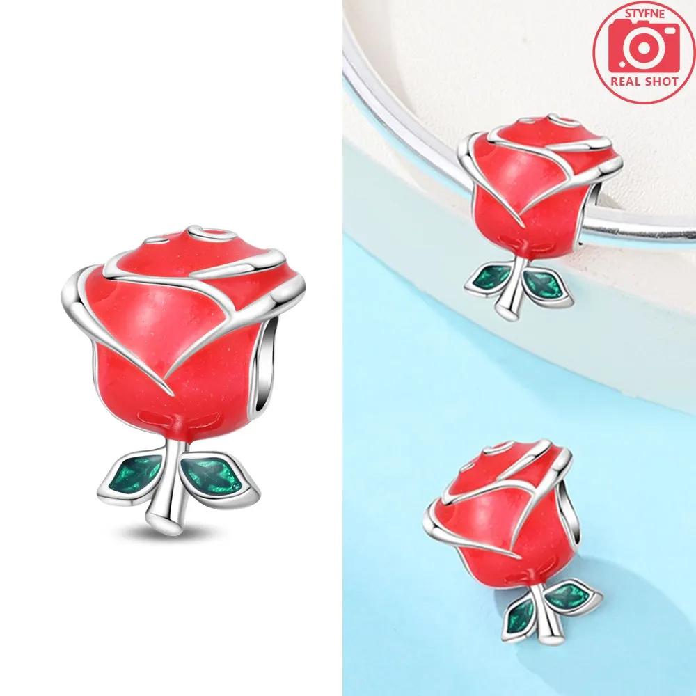 Rose Bouquet Bead Charms copper Colors Charm Bead Charms Compatible With Authentic Charm Bead Charms Bracelets Bead Charms for Women Jewellery Making