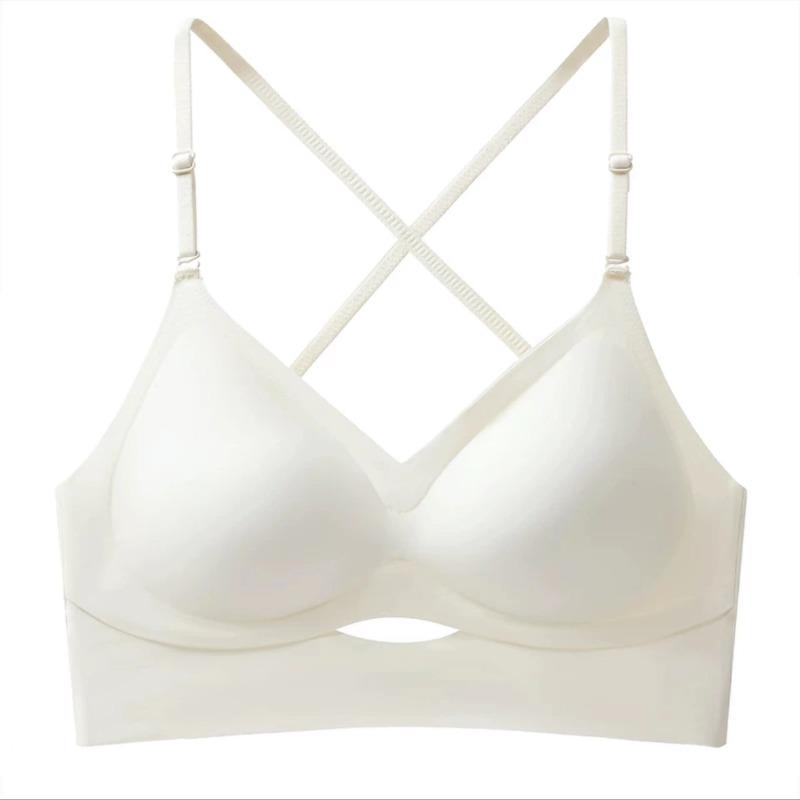 Underwear women's seamless sexy invisible new thin summer cross backless large neck back bra