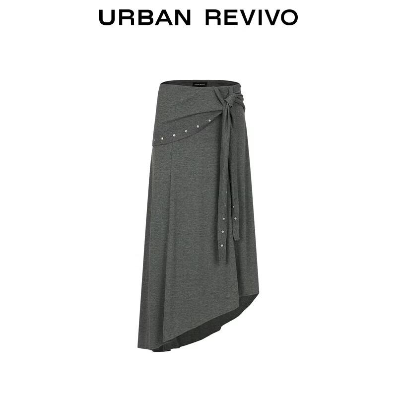 UR2026 Women's Summer Trendy Tie-Waist Irregular Hem Skirt