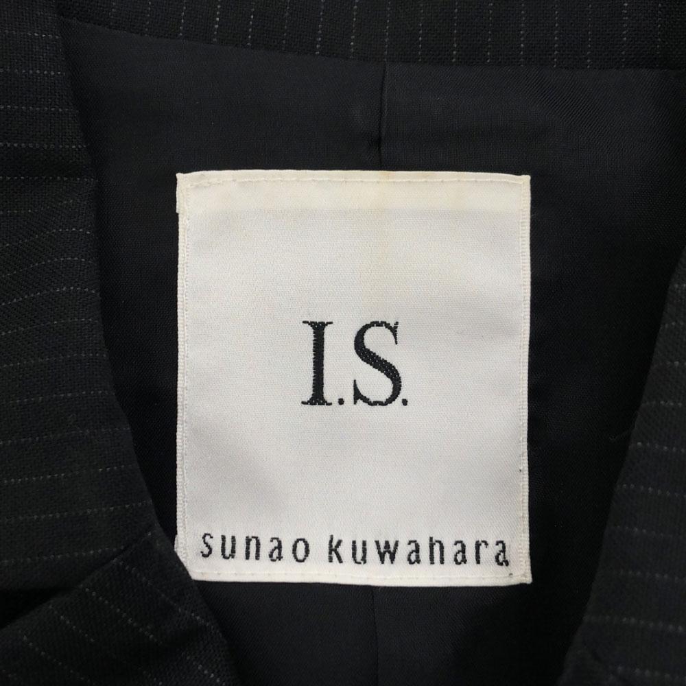 Sunaokuwahara Made In Japan Stripe Tailored Jacket M Black X Gray Lined Women Used
