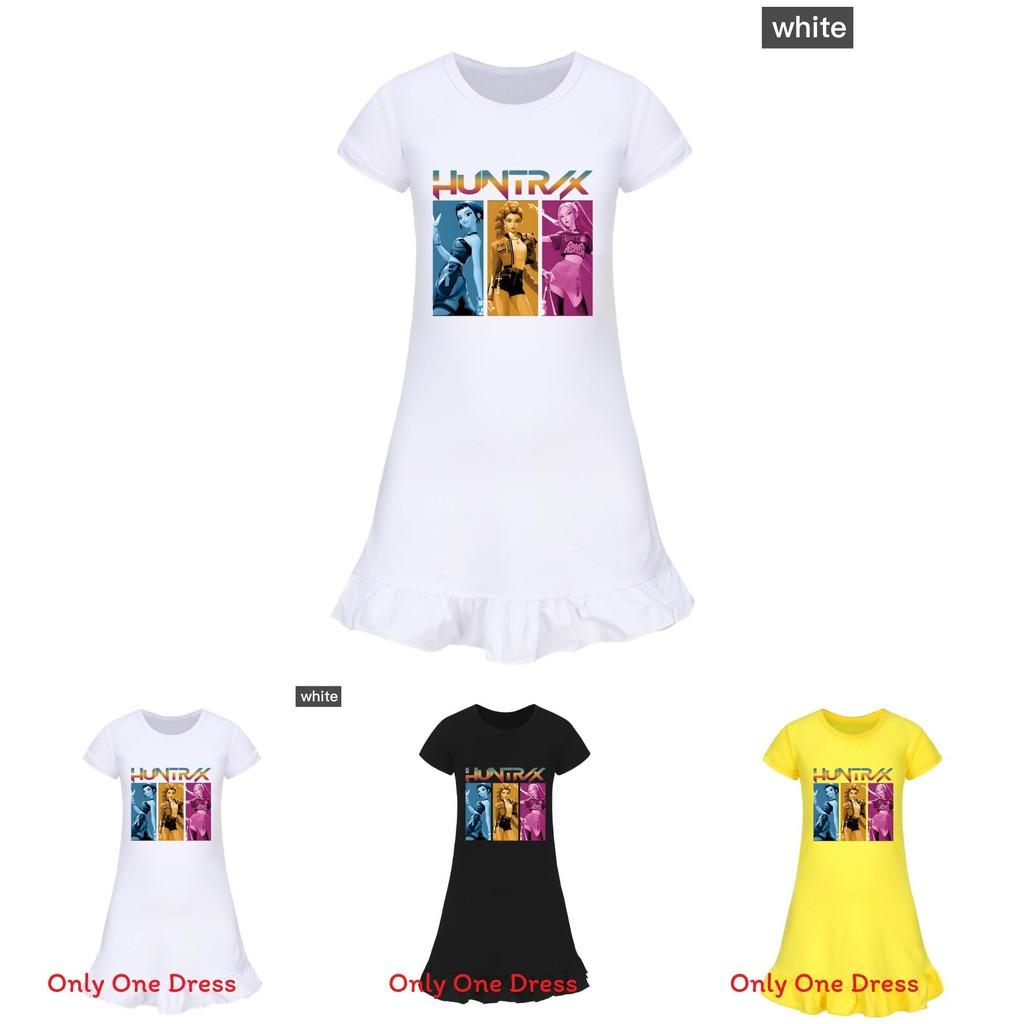 Kpop Demonenjager Meisje Korte Mouw Nachtkleding met Ruche Zoom voor Kinderkamer Comfort