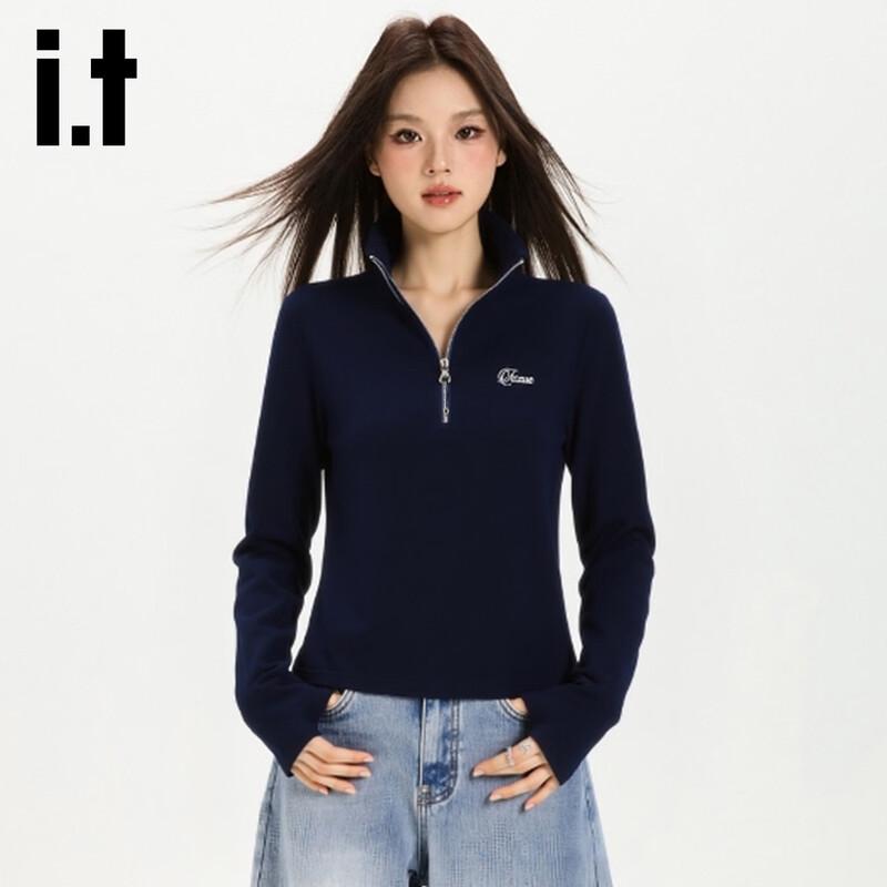 Izzue Women's Half-Zip Polo Long-Sleeve T-Shirt