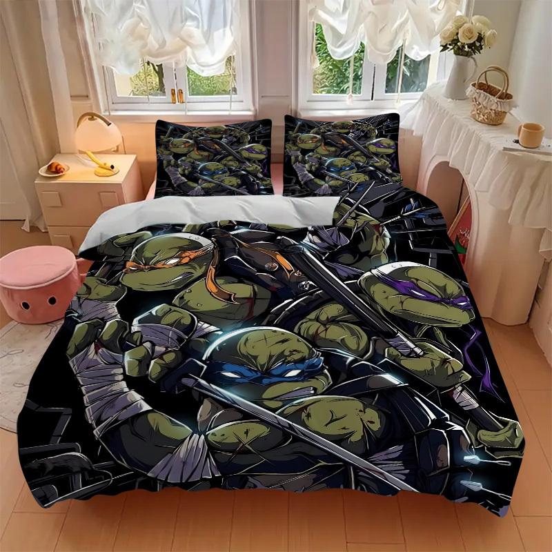 3pcs Turtles Bedding Set: Perfect for Bedroom or Guest Room. Soft and Comfortable with No Core Included yy251031060