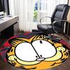 1pc Garfield Cat Office Round Area Rug, Under Office Chairs Bedroom Living Room Home Decor, Room Deco