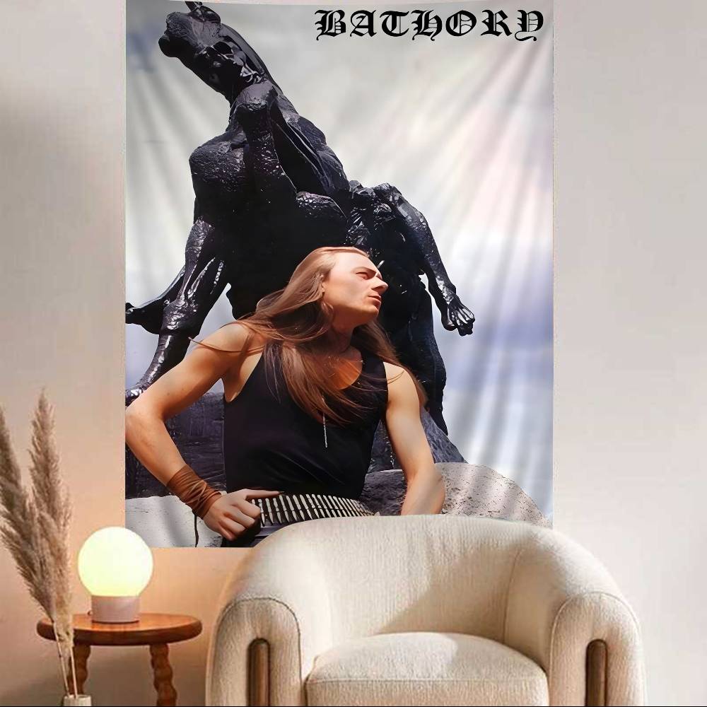 Bathory Quorthon Retro Heavy Metal Music Band Singer Printed Large Wall Tapestry Wall Hanging Decoration Household Decor Blanket