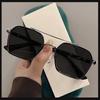 Fashion Korean Large Square Metal Sunglasses for Men and Women Trendy Oversized Frame