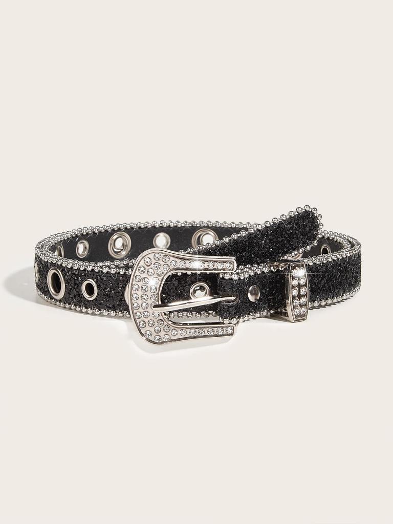 Trendy Y2K Rhinestone Buckle Wide Waist Belt Chain for Women