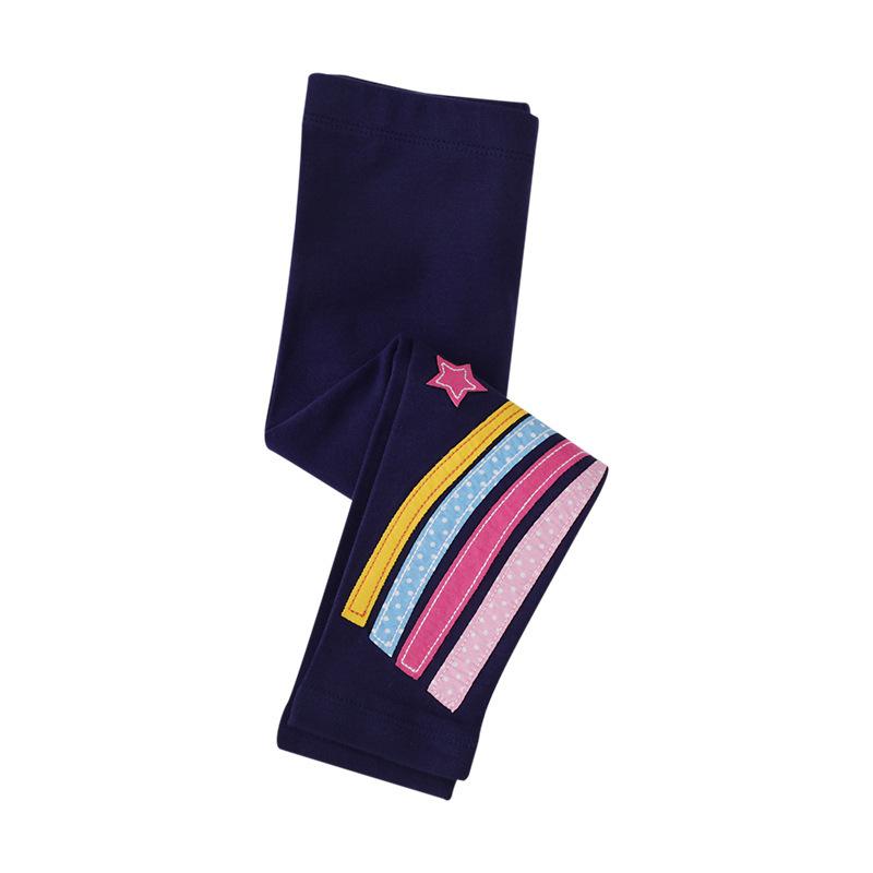 Girls Spring Summer Rainbow Horse Embroidered Leggings Comfortable Stretchy Pants