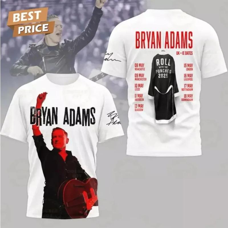Bryan Adams 2025 Tour Roll With The Punches 3D tričko