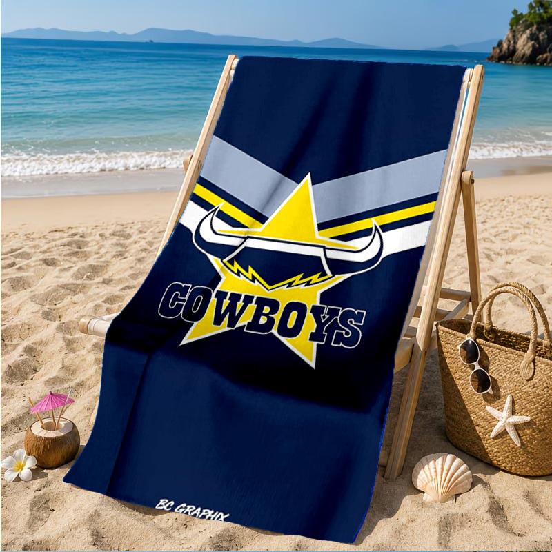 Asciugamano da Spiaggia Rugby del Queensland Settentrionale, Asciugatura Rapida, Facile da Curare, Adatto Sia per il Fitness che per le Vacanze al Mare, Essenziale Sportivo