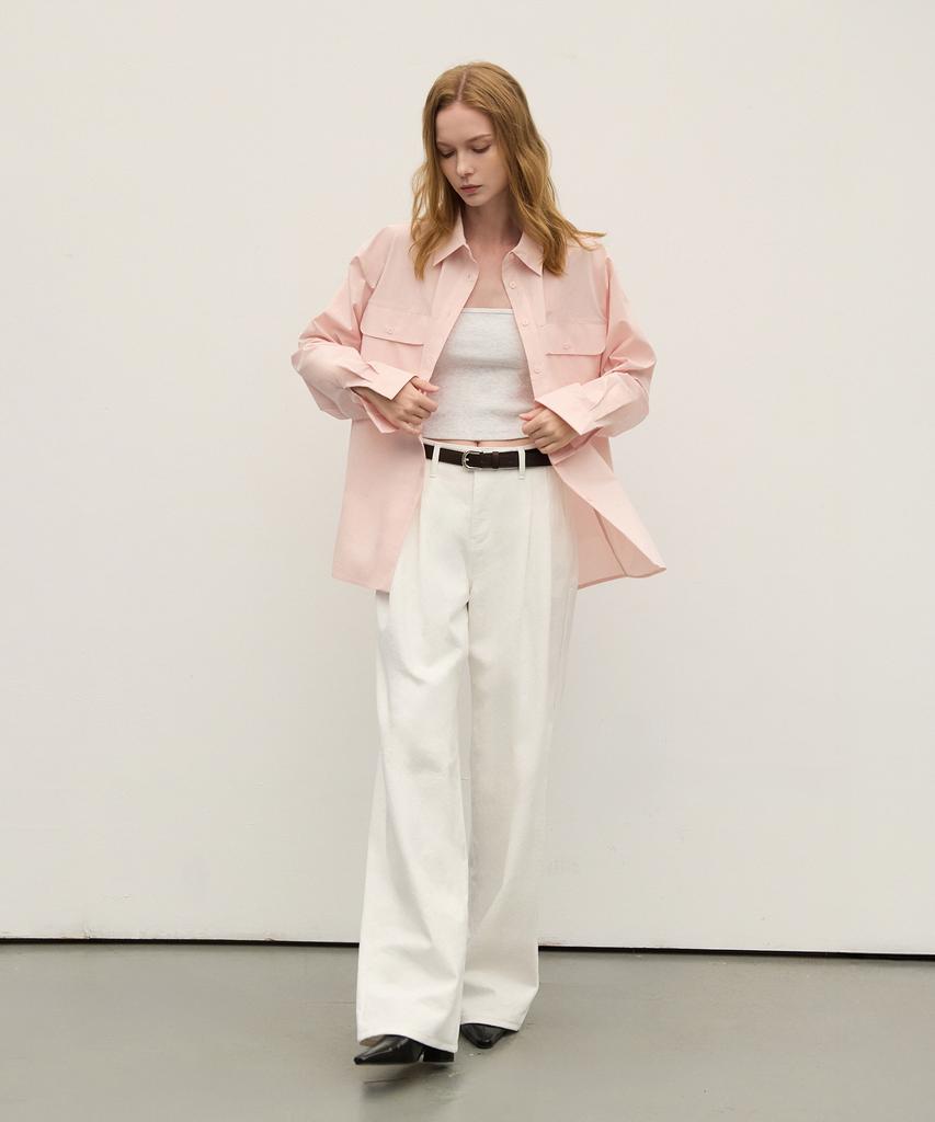 WAARFORWOMAN Ws-05 Pocket Loose Shirt_Pink