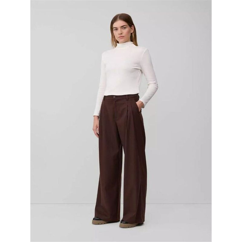 Foreign Trade, German so Autumn/Winter New Product on the Official Website, Flannel High-Waisted Pleated Women's Wide-Leg Long Pants, Slightly Thick