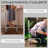 Stufe mit Haltegriff - Sichere Trittstufe - Badezimmer-Einstiegsstufe - Plattform & Rutschfeste Pads - Verzinkter Stahl