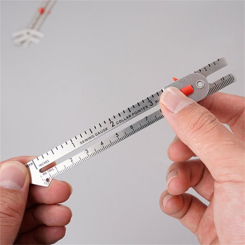 Metal Sliding Gauges Sewing Ruler Measuring Tool Measuring Sewing Gauges Fabric Quilting Ruler for Crafting