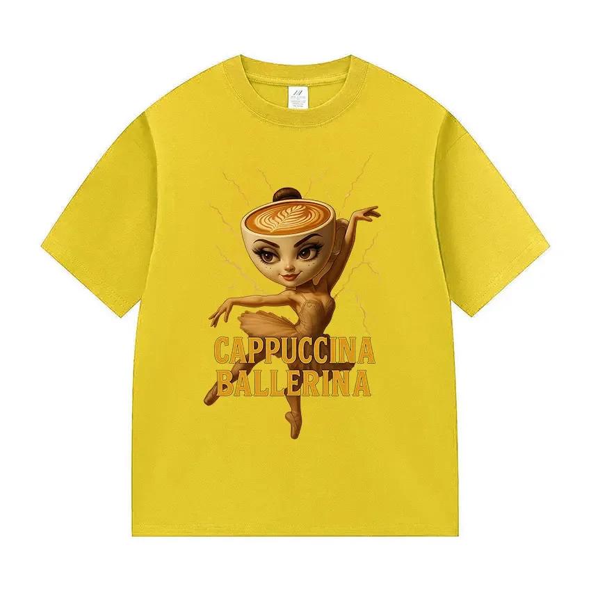 ZX Tee Funny Cappuccino Ballerina  Graphics Tee Shirt Fashion Cozy Hot Sale T-shirt Summer T-shirts women clothes my body my choice