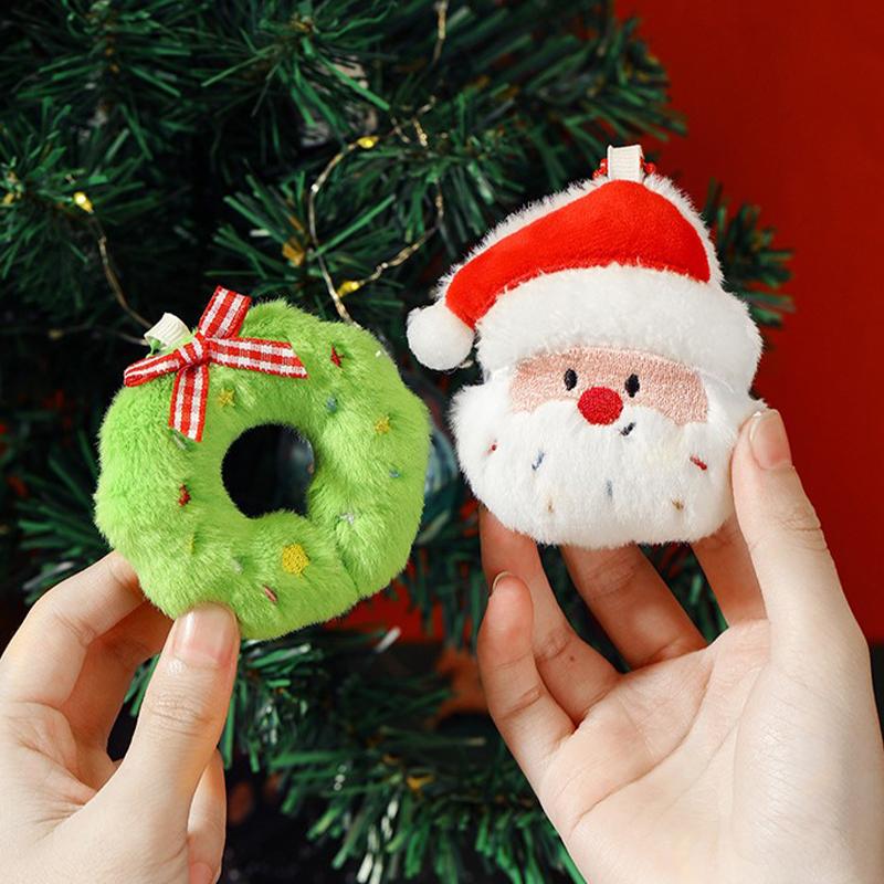 Christmas Plush Santa Claus Wreaths Snowman Stockings Reindeer Decorations Christmas Tree Ornaments, Small Dolls