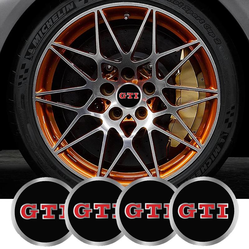 4pcs 56mm Car Wheel Center Cover Stickers Hub Cap Sticker For VW Golf Polo Tiguan Touran Jetta Passat CC T5 GTI Scirocco Magotan xm1