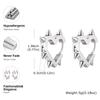 Creative Gothic Punk Rivet Heart Hoop Earrings, Stainless Steel Geometric Piercing Earrings, Unique Cool Jewelry for Party