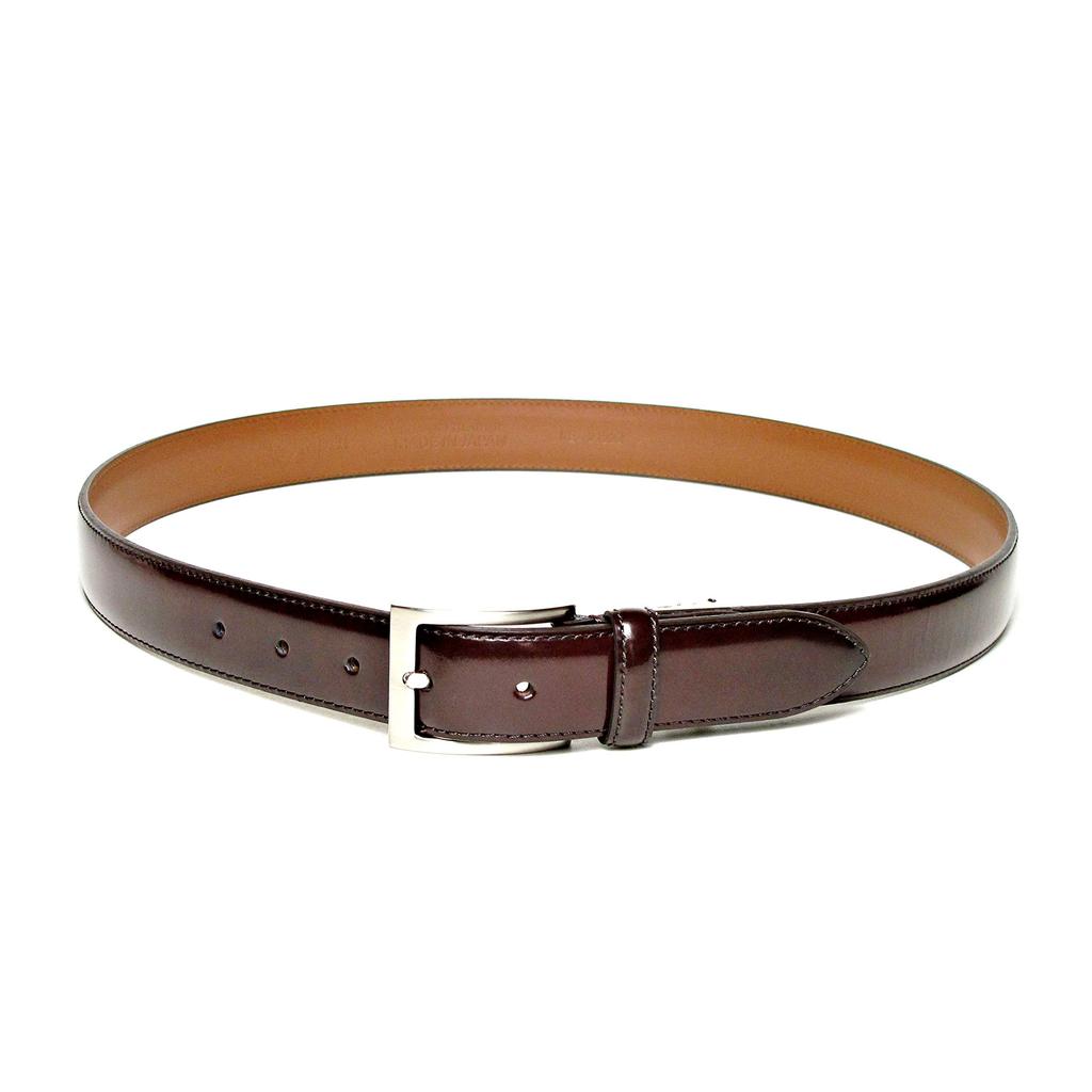 [KIETH] Smooth Leather Glass Finish Belt for Men, Dark Brown, Business, Adjustable Size, Over 50 Years of History and Craftsmanship, Made in Japan,