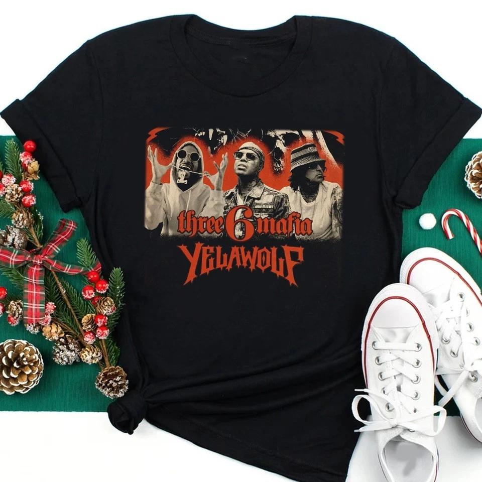 

Yelawolf Three 6 mafia T-shirt Black Unisex Shirt S-234XL Gift fans E48 XL