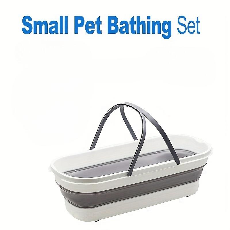 Small Pet Cleaning Kit Pet Bathing Basin Multifunctional Folding Portable Basin Wet and Dry Towel Foldable Portable Indoor