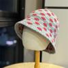 New Wool Hat Women's Winter Warm Polka Dot Knitted Hat Casual Face Small Bucket Hat Big Head Cold Hat