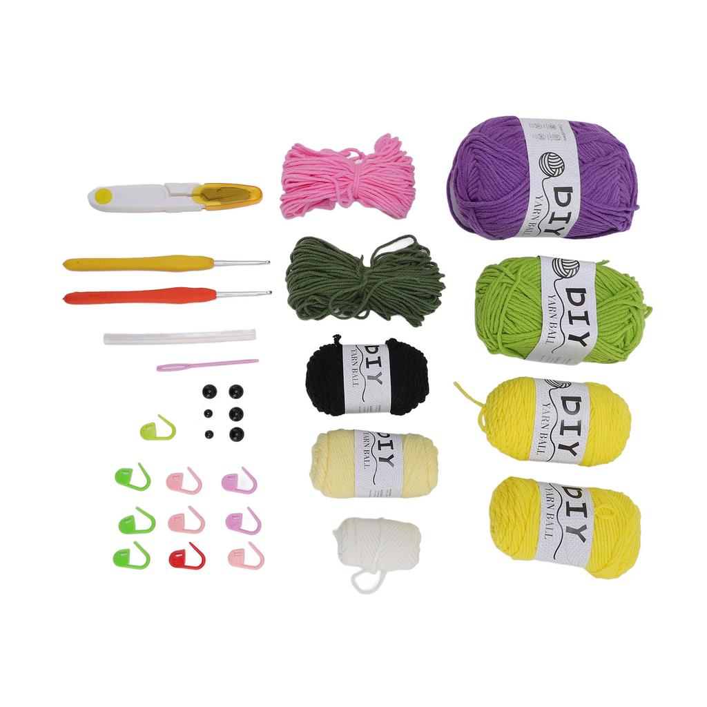 Crochet Kit for Beginners Adults and Kids Crochet Starter Kit with Colorful Yarn Balls