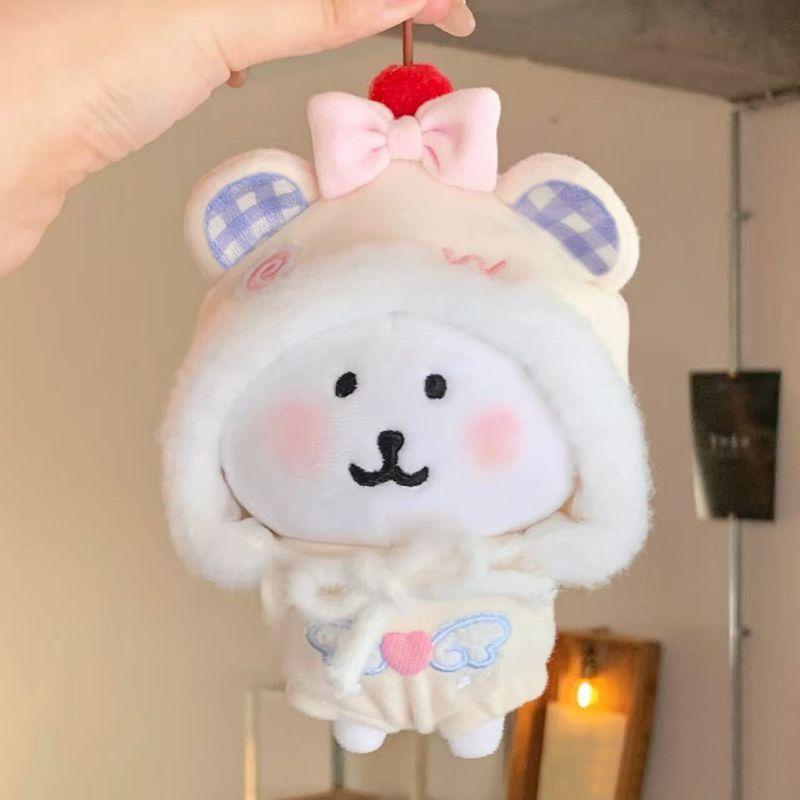 

10 см Милый комбинезон Плюшевый мишка Хлопковая кукла Костюм Морская звезда Тело Заяц Плюшевый мишка Набор костюмов Подвеска Аксессуары One Size бежевый