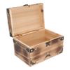 Vintage Wooden Treasure Chest 21.5x15x14cm Antique Decorative Wood Box with Password Lock for