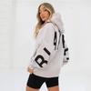 Streetwear Hoodie For Women Thick Polyester With Letter Graphic Fall 2023