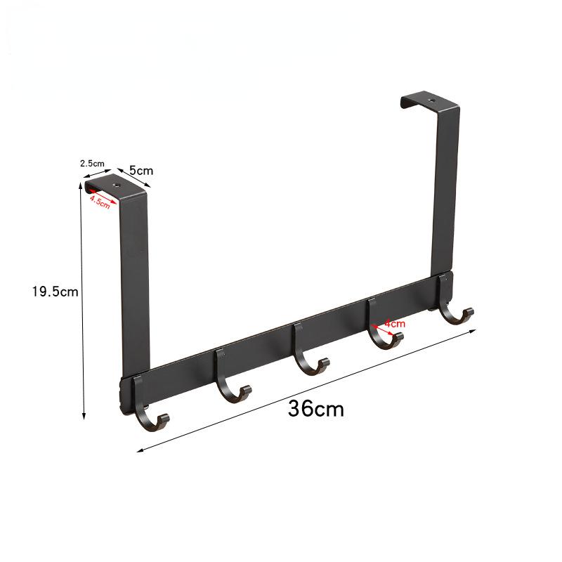 No-perforated Door Rear Hook Hanging Hanger Space Aluminum Bathroom Coat Hook Bathroom Towel Hook Row Hook Door Hanger