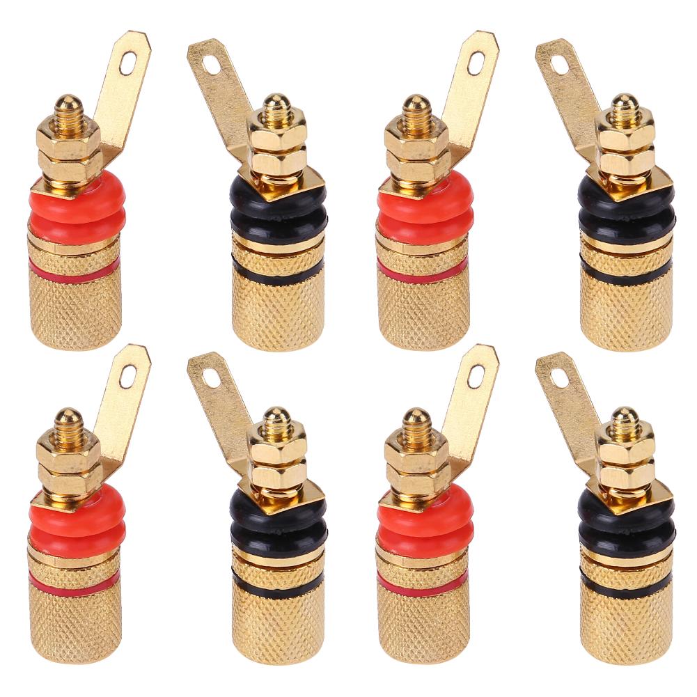 10-2pcs 42mm Gold Plated Speaker Terminal Binding Post Amplifier Plug Socket Connector Suitable For 4mm Banana Plugs Connector