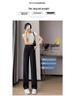 Women's Khaki Wide Leg Ice Silk High Waist Summer Pants