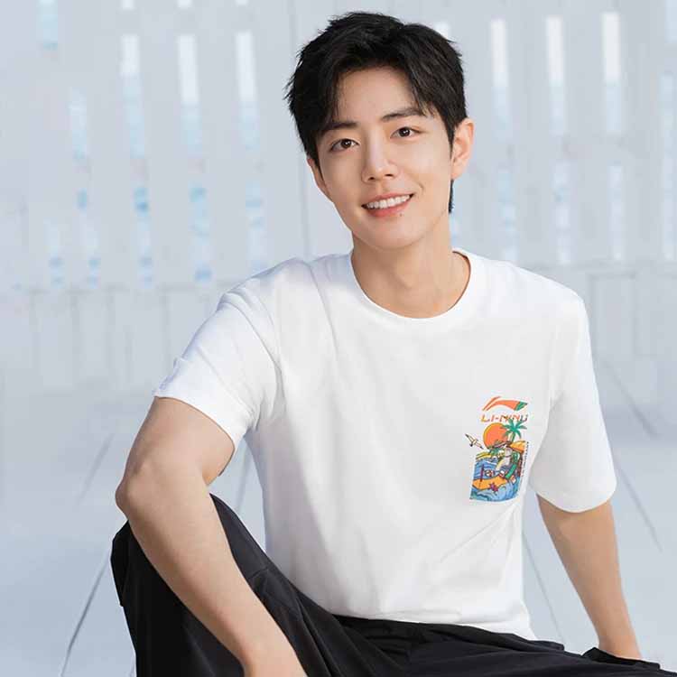 Li-Ning Printed Letter Round Neck Pullover Short Sleeve T-Shirt Men Tops White AHST177-1
