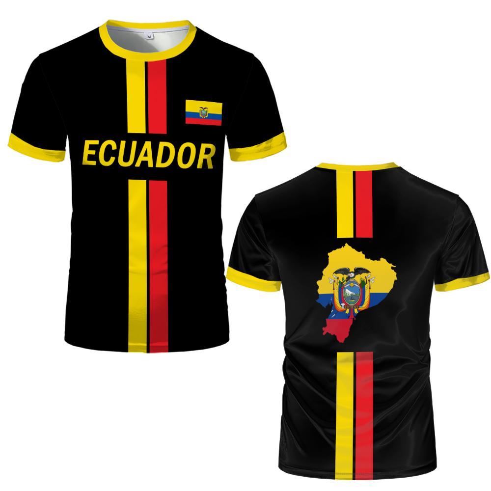 Ecuadorian Flag Print Football Jersey Men Breathable Soccer Shirt Quick-Drying Summer Casual Fan Sport T-Shirt