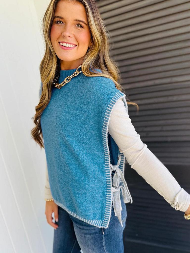Women's Spring Sleeveless Color Block Knitted Vest - European & American Fashion