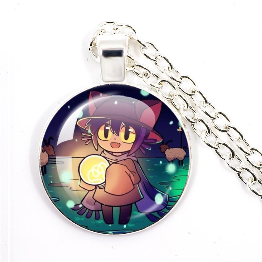 Niko Oneshot Necklace Anime Creative Cartoon Niko Pancakes Glass Cabochon Pendant Necklace Charm Jewelry Gift Jewelry