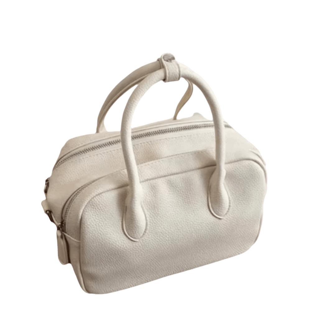 

Luxury Double Compartment Crossbody Bag Solid Color Toast Handbag Daily Use белый