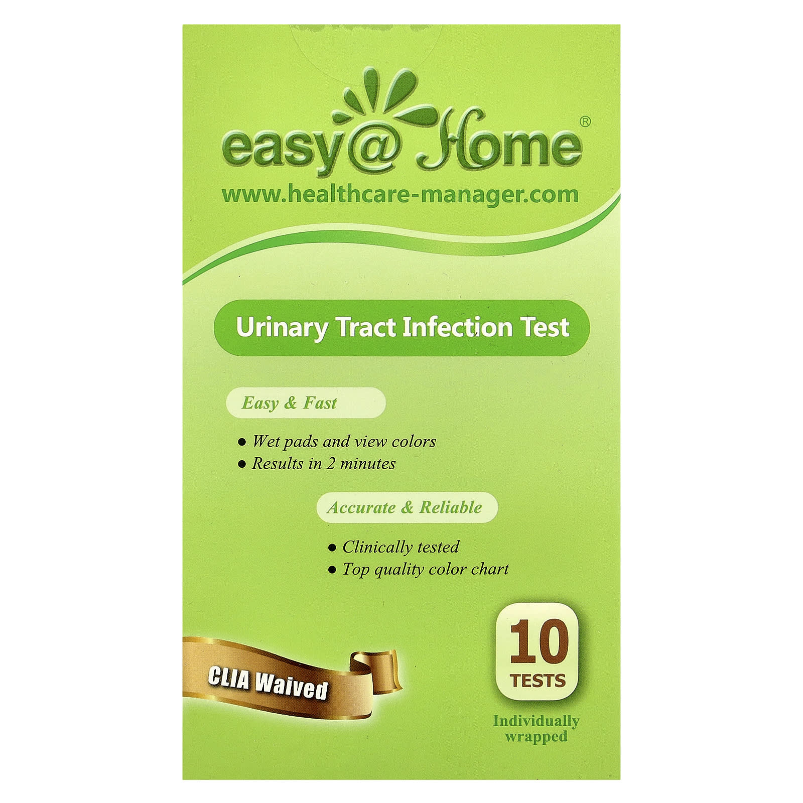 

Easy@Home, Urinary Tract Infection Test, 10 Individually Wrapped Tests